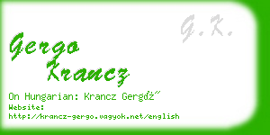 gergo krancz business card